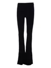 Pinko Crystal-embellished Ribbed Trousers In Black