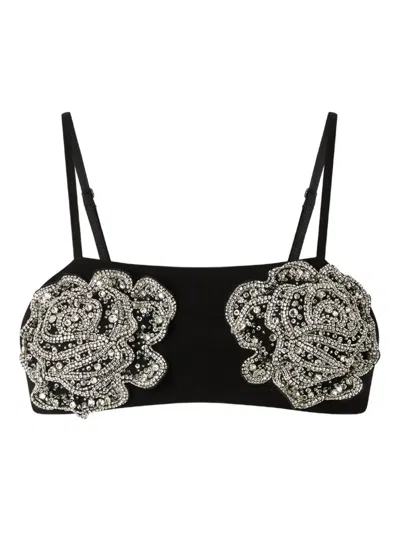 Pinko Crystal-embellished Sleeveless Blouse In Black