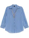 PINKO CRYSTAL-EMBELLISHED STRIPED SHIRT