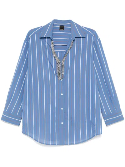 PINKO CRYSTAL-EMBELLISHED STRIPED SHIRT