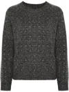Pinko Crystal-embellished Sweater In Grey