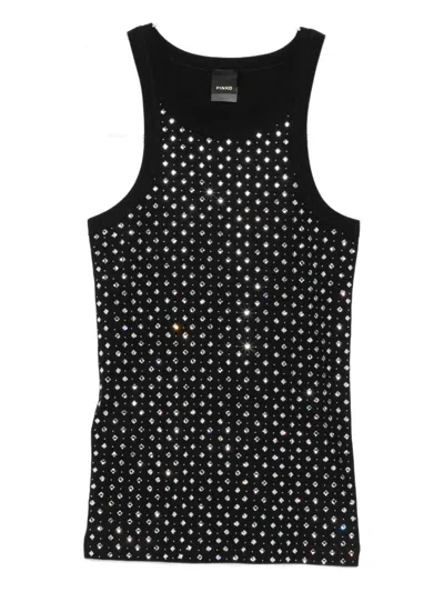 Pinko Crystal-embellished Tank Top In Black