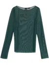 Pinko Transparent Green Rouen T-shirt With Rhinestones In Green