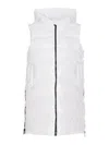 Pinko Quilted Sleeveless Jacket Hood Detail In White