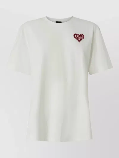 Pinko Crystal-embellished Cotton Logo-print T-shirt In White