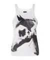 Pinko Curly Tank Top Graphic Print In White