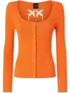 Pinko Cut-out Cardigan In Orange