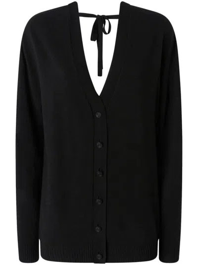 Pinko Cut-out Cardigan In Black
