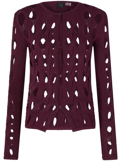 Pinko Cut-out Cardigan In Red