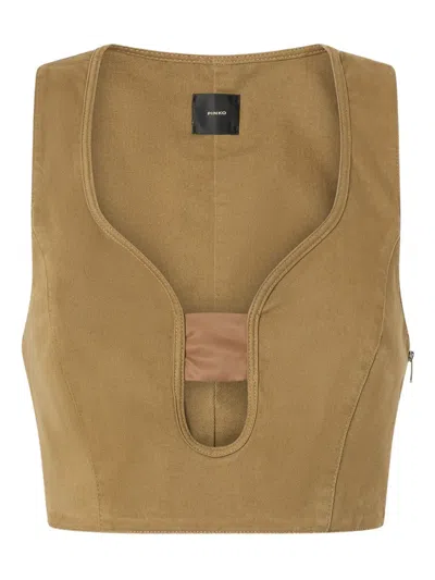 PINKO CUT-OUT CROPPED VEST