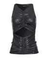 Pinko Cut-out Detail Lamé Top In Black