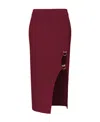 Pinko Cut-out Detailing Wool-blend Skirt In Red