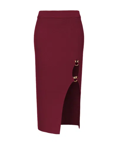 Pinko Cut-out Detailing Wool-blend Skirt In Red
