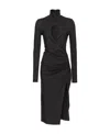 Pinko Cut-out Jersey Midi Dress In Black