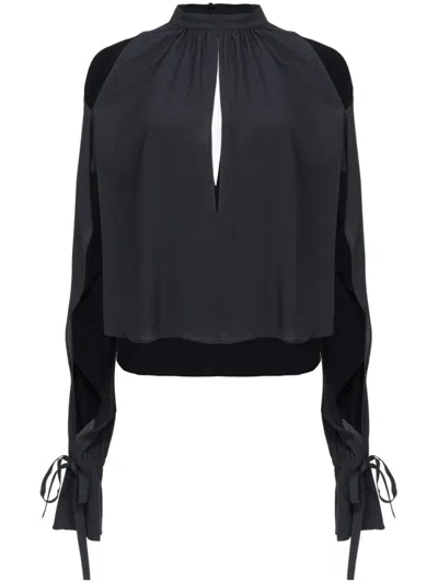 PINKO PINKO CUT-OUT LONG-SLEEVE BLOUSE