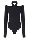 Pinko Long-sleeved Bodysuit With Open Shoulders In Black