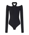 Pinko Long-sleeved Bodysuit With Open Shoulders In Blue