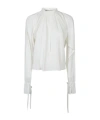 Pinko Flowing Blouse In Silk Blend In White