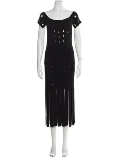 Pre-owned Pinko Cutout Accent Skirt Suit In Black