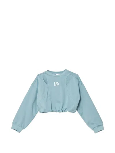 Pinko Kids' Cut-out Sweatshirt In Blue
