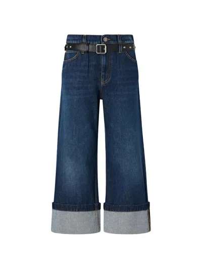 Pinko Cyntia Turn Up Cropped In Blue