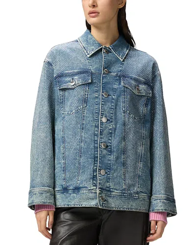 PINKO DAKAR GIUBBINO EMBELLISHED DENIM JACKET