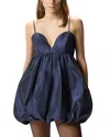 Pinko Sweetheart-neckline Puffball Dress In Blue