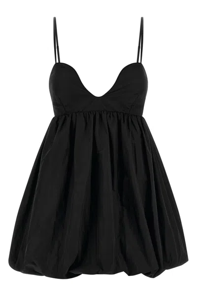 Pinko Spaghetti Strap Sweetheart Gathered Flare Dress In Black