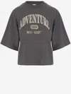 Pinko Cotton T-shirt With Logo Print In Dark Brown