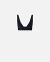 Pinko Denim Crop Top Adjustable Straps In Rinse Wash
