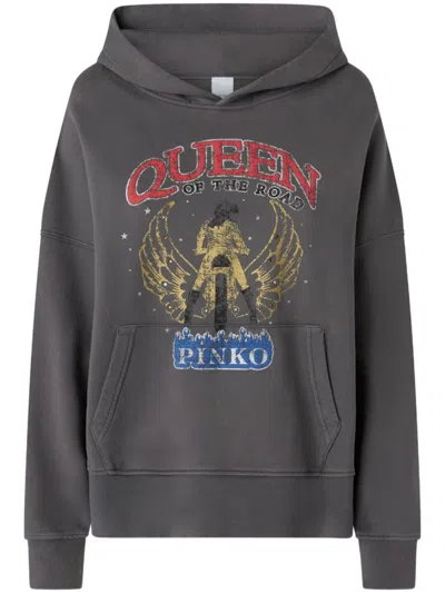 PINKO DARK GREY COTTON HOODIE