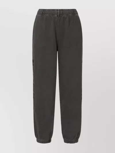 Pinko Dark Grey Joggers Graphic Print In Gray