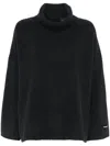 Pinko Ivory Wool-cashmere Roll Neck Sweater