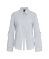 Pinko Long-sleeved Striped Shirt In Neutrals