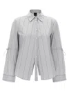 Pinko Striped Collar Shirt With Adjustable Ties In Multicolor