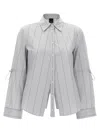 Pinko Striped Collar Shirt With Adjustable Ties In Multicolor