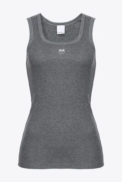 PINKO RIBBED VEST TOP WITH LOGO