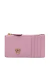 Pinko Debossed-love Birds Logo Card Holder In Pink
