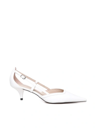 Pinko Décolleté In Abraded Leather In White