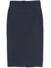 Pinko Decorative-stitching Midi Skirt In Blue