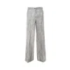 Pinko Washed-out Satin Elegant Wide Trousers In Grey