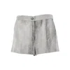 Pinko Délavé Flamed Satin Shorts In Grey