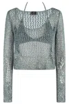 Pinko Denalo Maglia Nesh Openwork In Grey