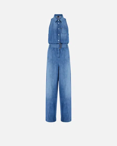 Pinko - Denim Jumpsuit With Belt - 48 In Blue