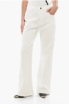 Pinko Denim Light Wash Wanda Flared Jeans With Golden-effect Butto
