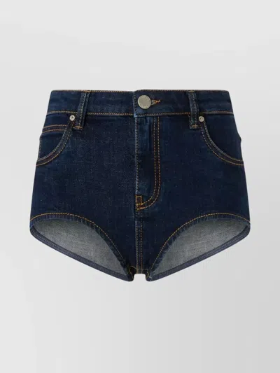 Pinko Denim Shorts With Front And Back Pockets In Lavaggio Rinse