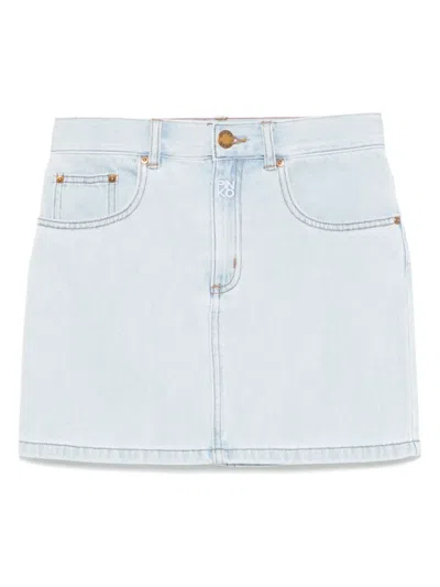 Pinko Kids' Denim Skirt In Blue