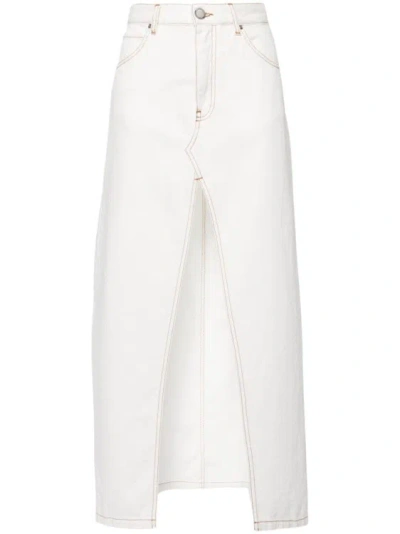 Pinko Denim Skirt In White