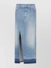 Pinko Blue Skirt With Split On The Front And Logo Patch On The Back