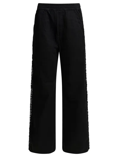 Pinko Denim Trousers With Side Lace Detail In Black